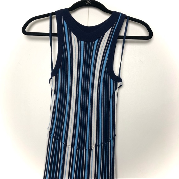 Anthropologie Maeve Lisanne Striped Sweater Maxi Dress Blue White - Picture 3 of 10